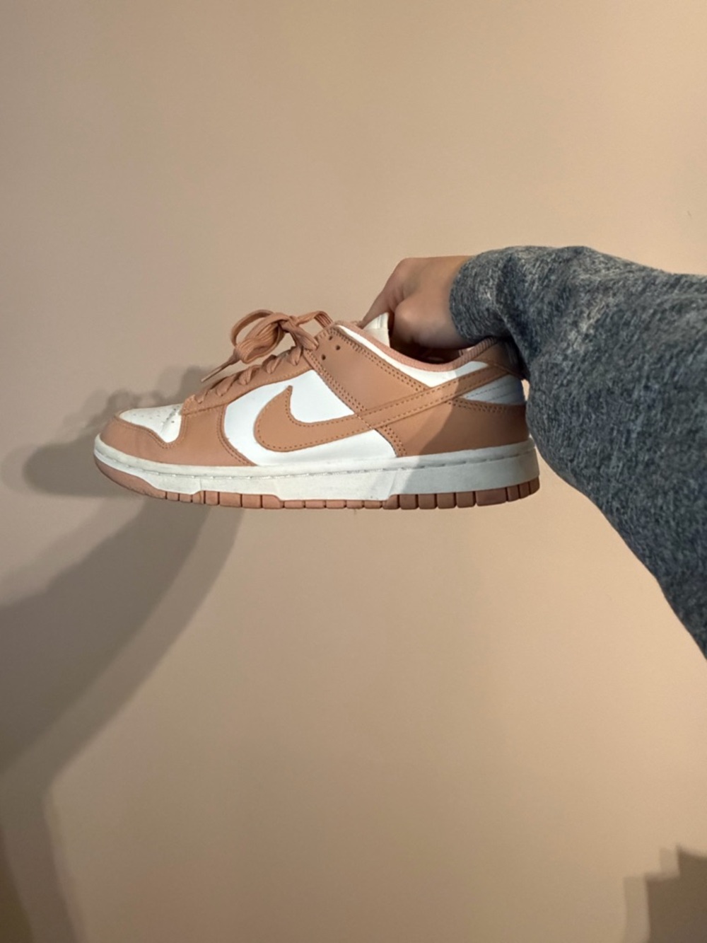 Nike Low-Top Sneaker in White and Tan